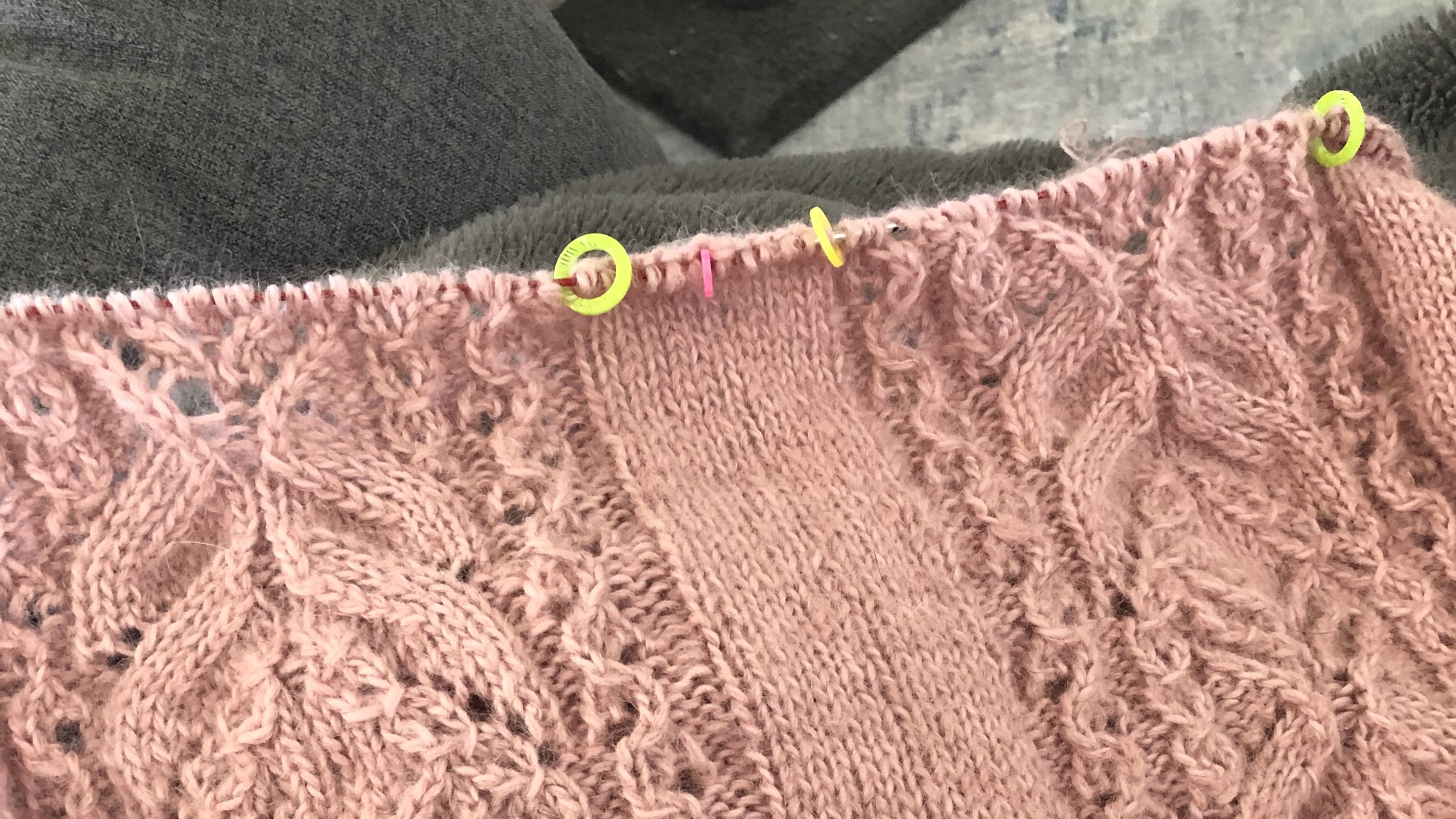 Pink Fizz sweater work in progress picture